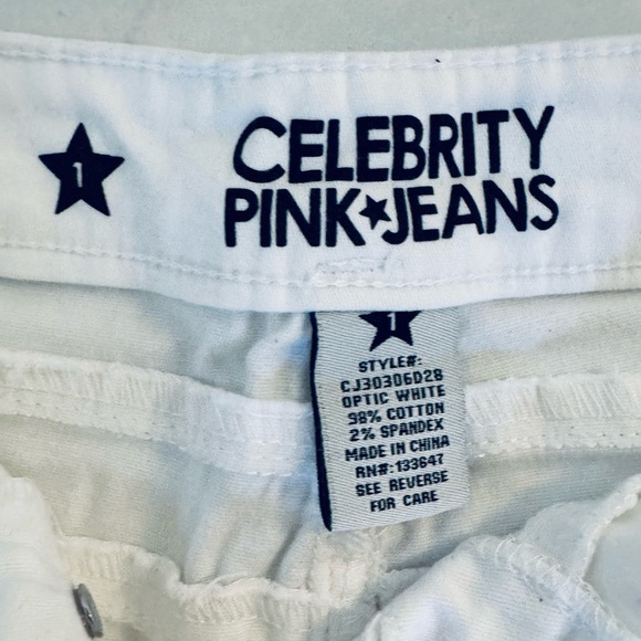 Celebrity Pink Women’s White Button-Up Jean Shorts - Picture 6 of 6